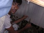 Jaipur: Teppichknpfer bei der Arbeit