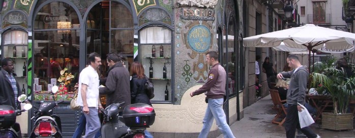 Straenszene auf der Rambla in Barcelona