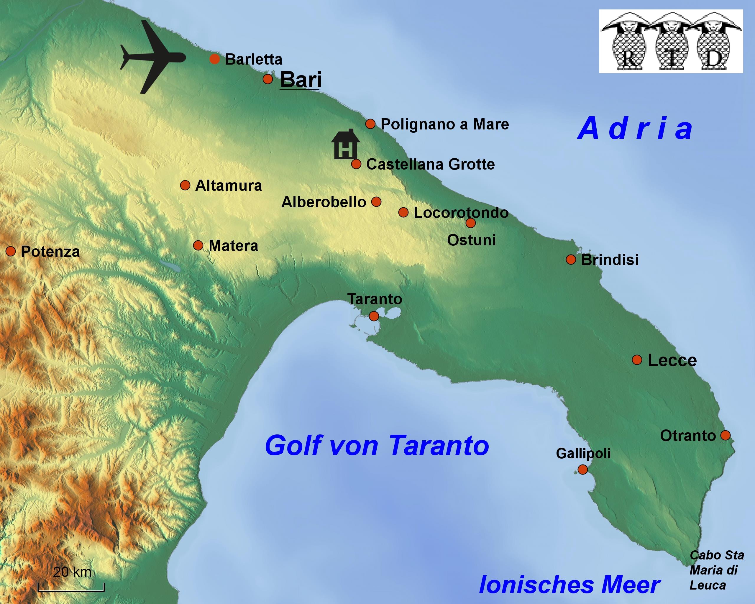 Apulien Karte